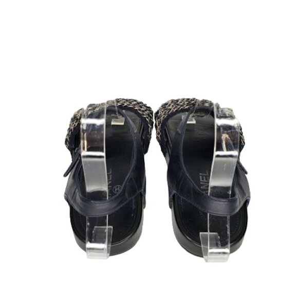 Chanel Interlocking CC Chain Tweed Dad Sandals - Picture 4 of 8
